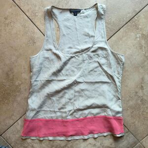 Banana Republic Republic Silk Tank Top Pink Hem Size S
